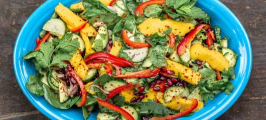 Mediterranean-Style Mango Salad Recipe with Spinach